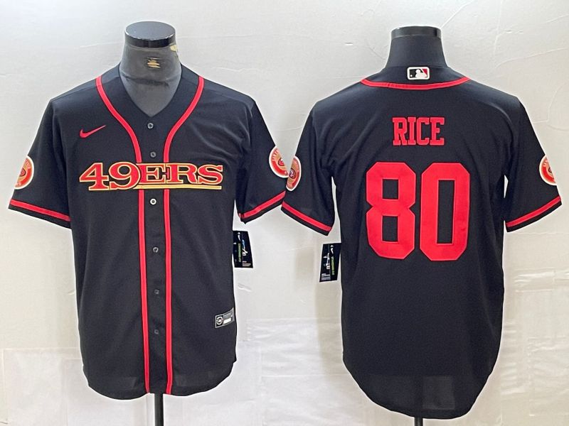 Men San Francisco 49ers #80 Rice Black 2024 Nike Vapor Untouchable Co branded NFL Jersey style 1->san francisco 49ers->NFL Jersey